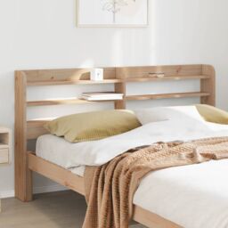 Berkfield Home Headboard with Shelves 135 cm Solid Wood Pine in Brown - thumbnail 1