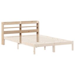 Berkfield Home Headboard with Shelves 135 cm Solid Wood Pine in Brown - thumbnail 6