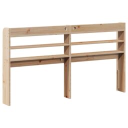 Berkfield Home Headboard with Shelves 135 cm Solid Wood Pine in Brown - thumbnail 5
