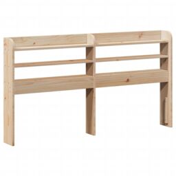 Berkfield Home Headboard with Shelves 135 cm Solid Wood Pine in Brown - thumbnail 2