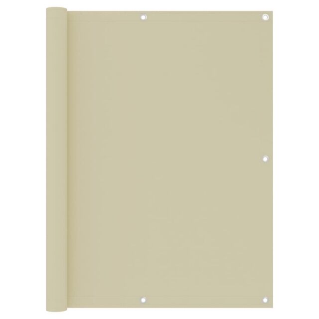 Berkfield Home Balcony Screen Cream 120x400 cm Oxford Fabric in Beige - image 1