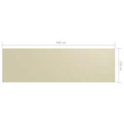 Berkfield Home Balcony Screen Cream 120x400 cm Oxford Fabric in Beige - thumbnail 5
