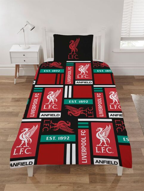 Liverpool FC LFC Liverpool Blocks Duvet Cover Set in Red - Size: Single - image 1