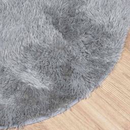 Berkfield Home Shaggy Rug High Pile NAVARRA Light Grey 100x100 cm Polyester - Size: Medium - thumbnail 4