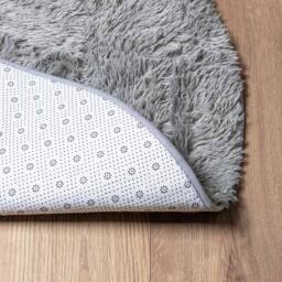 Berkfield Home Shaggy Rug High Pile NAVARRA Light Grey 100x100 cm Polyester - Size: Medium - thumbnail 6