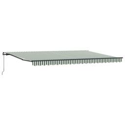 Berkfield Home Manual Retractable Awning Green & White 500x350 cm - thumbnail 5
