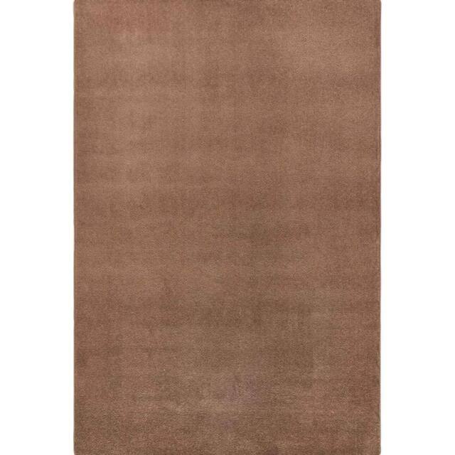 THE RUGS Uni Colours Modern Plain Rug Short Pile Polypropylene Area Rug in Brown - Size: 133 cm x 195 cm - image 1