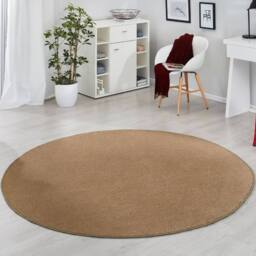 THE RUGS Uni Colours Modern Plain Rug Short Pile Polypropylene Area Rug in Brown - Size: 133 cm x 195 cm - thumbnail 9