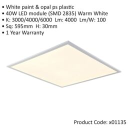Loops Square Backlit LED Ceiling Panel Light - 595mm x 595mm - 40W CCT LED Module - thumbnail 2