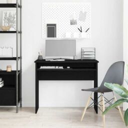 Berkfield Home Desk Black Oak 90x50x74 cm Engineered Wood - Size: 90 x 50 x 74 cm - thumbnail 3