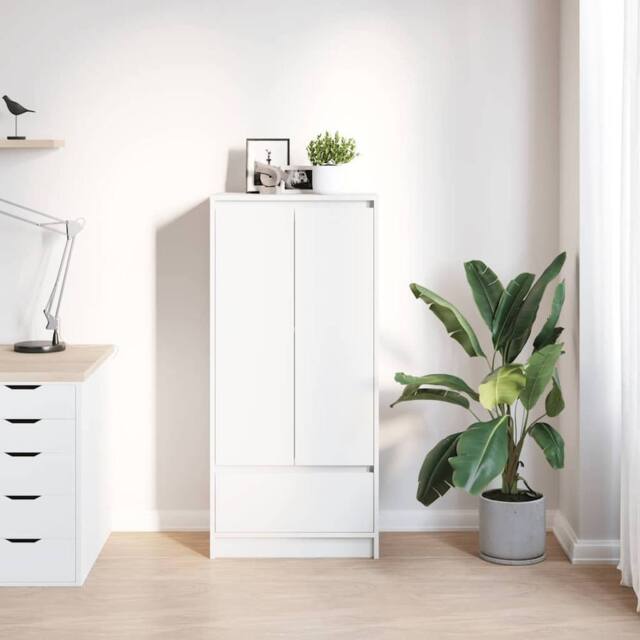 Berkfield Home Durable Cabinet with Drawer White 55.5x34x119.5 cm Engineered Wood - image 1