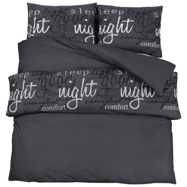 Berkfield Home Duvet Cover Set Black 135x200 cm Cotton - image 1