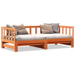 Berkfield Home Pull-out Day Bed without Mattress Wax Brown 2x(90x190) cm - thumbnail 5