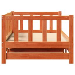 Berkfield Home Pull-out Day Bed without Mattress Wax Brown 2x(90x190) cm - thumbnail 8