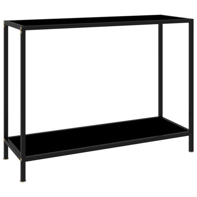 Berkfield Home Console Table Black 100x35x75 cm Tempered Glass - Size: 100 x 35 x 75 cm - image 1