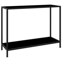 Berkfield Home Console Table Black 100x35x75 cm Tempered Glass - Size: 100 x 35 x 75 cm