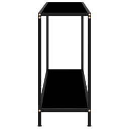 Berkfield Home Console Table Black 100x35x75 cm Tempered Glass - Size: 100 x 35 x 75 cm - thumbnail 3