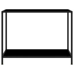Berkfield Home Console Table Black 100x35x75 cm Tempered Glass - Size: 100 x 35 x 75 cm - thumbnail 2