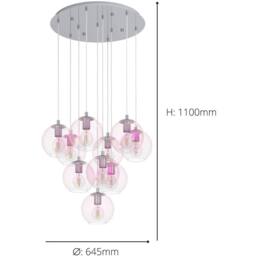 Loops Stylish Modern Chrome Pendant Light E27 for Contemporary Indoor Spaces in Metallics - thumbnail 4