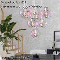 Loops Stylish Modern Chrome Pendant Light E27 for Contemporary Indoor Spaces in Metallics - thumbnail 2