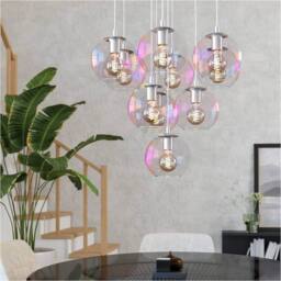 Loops Stylish Modern Chrome Pendant Light E27 for Contemporary Indoor Spaces in Metallics - thumbnail 1