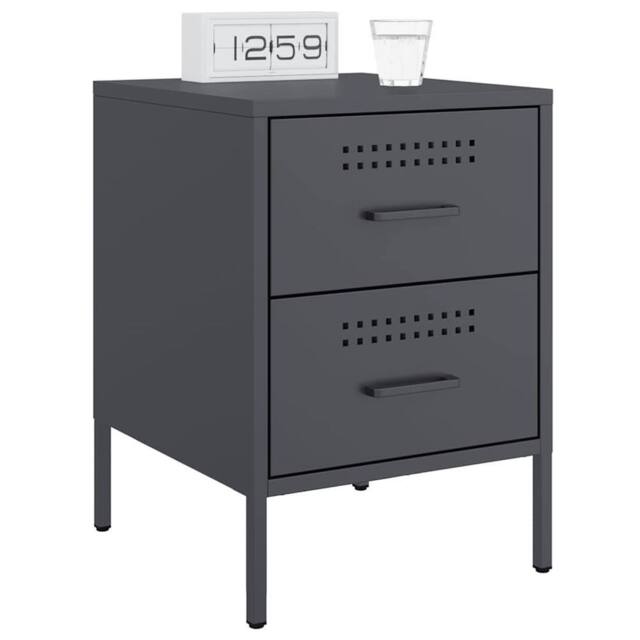 Berkfield Home Durable Bedside Cabinets 2 pcs Anthracite 36x39x50.5 cm Steel in Charcoal - image 1