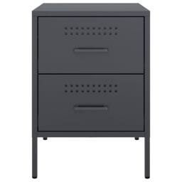 Berkfield Home Durable Bedside Cabinets 2 pcs Anthracite 36x39x50.5 cm Steel in Charcoal - thumbnail 6