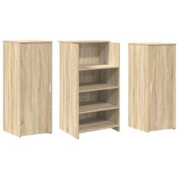 Berkfield Home Reception Desk Sonoma Oak 135x50x103.5 cm Engineered Wood in Brown - thumbnail 7