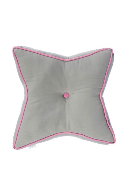 Homescapes Star Floor Cushion Soft Cotton, Comfy & OEKO-TEX® Certified in Mid Grey - image 1