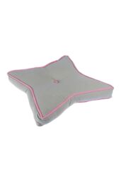 Homescapes Star Floor Cushion Soft Cotton, Comfy & OEKO-TEX® Certified in Mid Grey - thumbnail 3