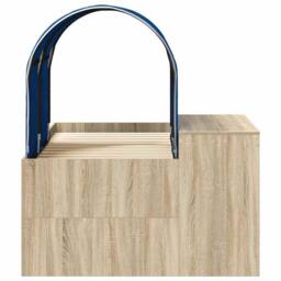 Berkfield Home Bed with Tunnel 3 pcs Artisian Oak & Blue Engineered Wood in Brown - thumbnail 7