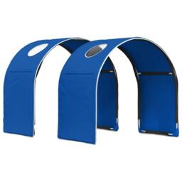 Berkfield Home Bed with Tunnel 3 pcs Artisian Oak & Blue Engineered Wood in Brown - thumbnail 5