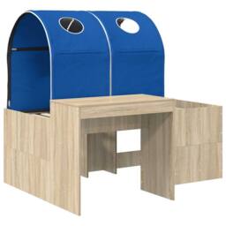 Berkfield Home Bed with Tunnel 3 pcs Artisian Oak & Blue Engineered Wood in Brown - thumbnail 3
