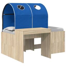 Berkfield Home Bed with Tunnel 3 pcs Artisian Oak & Blue Engineered Wood in Brown - thumbnail 2