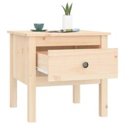Berkfield Home Side Table 50x50x49 cm Solid Wood Pine in Light Tan - Size: 50 x 50 x 49 cm - thumbnail 5