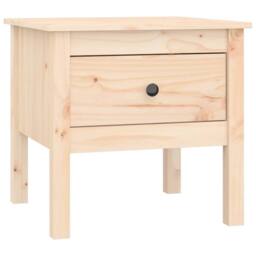 Berkfield Home Side Table 50x50x49 cm Solid Wood Pine in Light Tan - Size: 50 x 50 x 49 cm - thumbnail 3