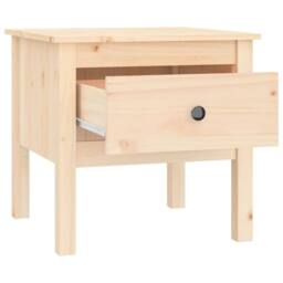 Berkfield Home Side Table 50x50x49 cm Solid Wood Pine in Light Tan - Size: 50 x 50 x 49 cm - thumbnail 7