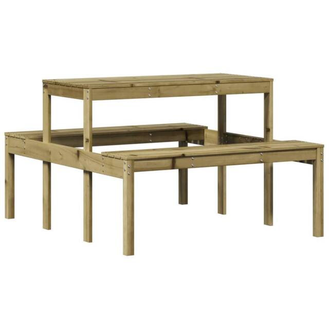 Berkfield Home Picnic Table 110x134x75 cm Impregnated Wood Pine in Brown - Size: 110 x 134 x 75 cm - image 1