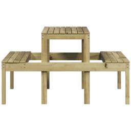 Berkfield Home Picnic Table 110x134x75 cm Impregnated Wood Pine in Brown - Size: 110 x 134 x 75 cm - thumbnail 5