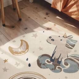 THE RUGS Adventures Kids Rug Unicorn Cream Multicolour Kids Bedroom Rug - Size: 200 cm x 290 cm - thumbnail 4