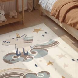THE RUGS Adventures Kids Rug Unicorn Cream Multicolour Kids Bedroom Rug - Size: 200 cm x 290 cm - thumbnail 2