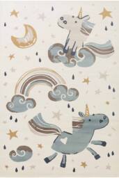 THE RUGS Adventures Kids Rug Unicorn Cream Multicolour Kids Bedroom Rug - Size: 200 cm x 290 cm - thumbnail 1