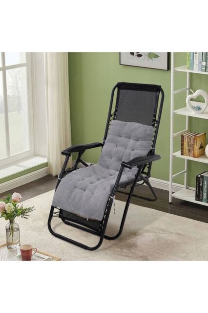 Living and Home 125x48cm Sherpa Fleece Chair Pad with Non-Slip Backing Cosy Home Decor in Grey - Size: 125x48 cm - image 1