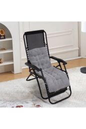 Living and Home 125x48cm Sherpa Fleece Chair Pad with Non-Slip Backing Cosy Home Decor in Grey - Size: 125x48 cm - thumbnail 2