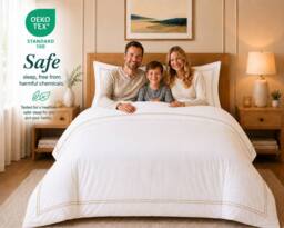 Pamposh 500 Thread Count Egyptian Cotton Sateen Duvet Cover Sets in Natural White - Size: Single - thumbnail 4