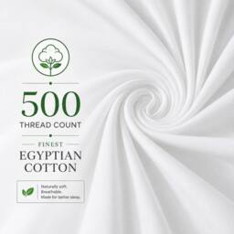 Pamposh 500 Thread Count Egyptian Cotton Sateen Duvet Cover Sets in Natural White - Size: Single - thumbnail 3