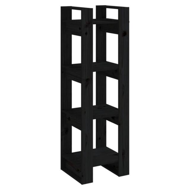 Berkfield Home Book Cabinet/Room Divider Black 41x35x125 cm Solid Wood Pine - Size: 41 x 35 x 125 cm - image 1