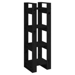Berkfield Home Book Cabinet/Room Divider Black 41x35x125 cm Solid Wood Pine - Size: 41 x 35 x 125 cm - thumbnail 1