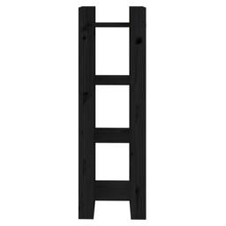 Berkfield Home Book Cabinet/Room Divider Black 41x35x125 cm Solid Wood Pine - Size: 41 x 35 x 125 cm - thumbnail 3