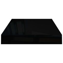 Berkfield Home Floating Wall Shelves 4 pcs High Gloss Black 40x23x3.8 cm MDF - thumbnail 6